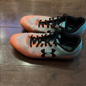Under Armour Kids' Orange and Black Cleats